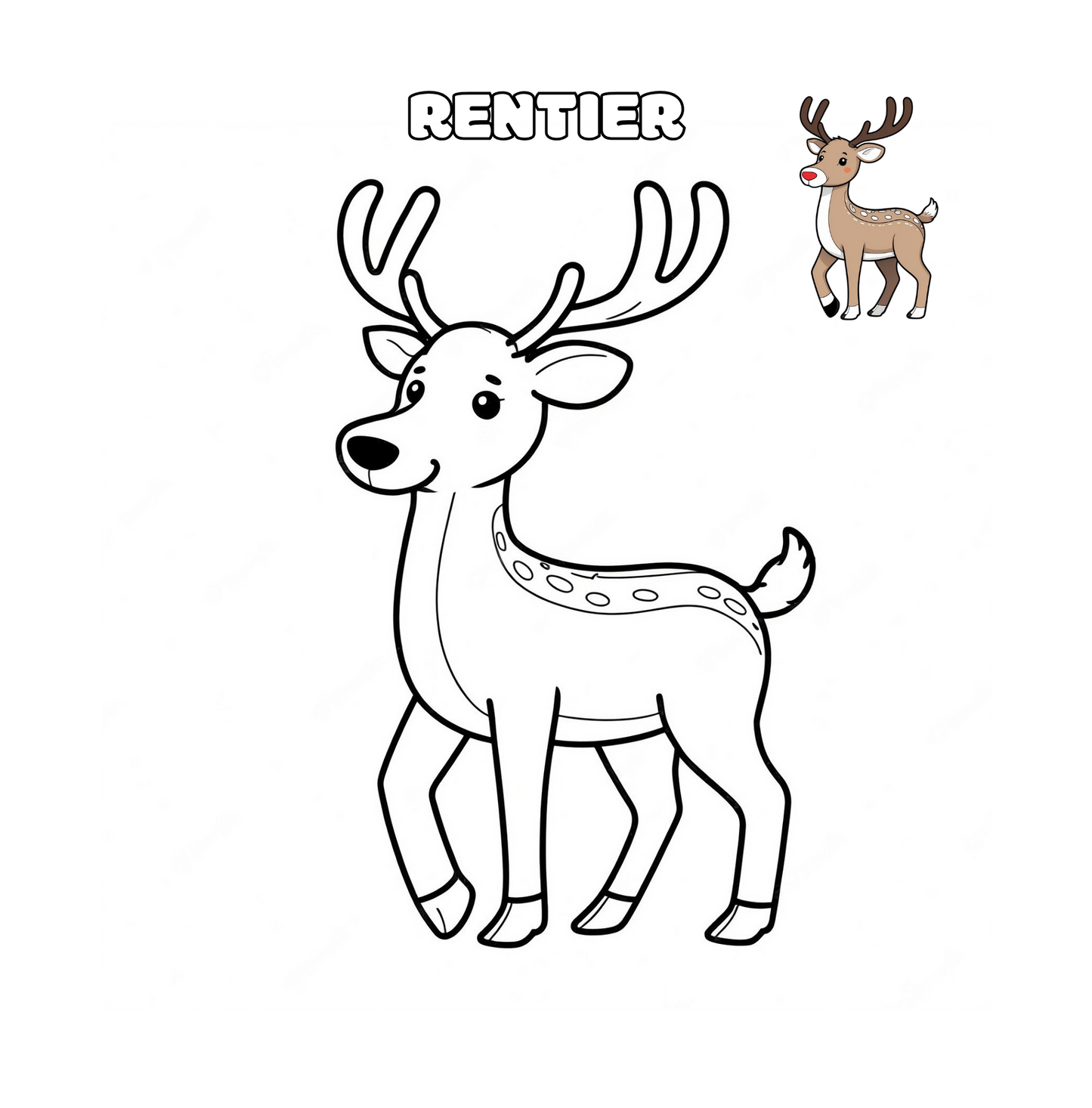 Malbuch für Kinder - Weihnachten: Entdecke Weihnachtsbäume, Rentiere, den Weihnachtsmann und mehr – Kreativer Ausmalspaß mit 40 süßen und einfachen Motiven für Kinder ab 4 Jahren!