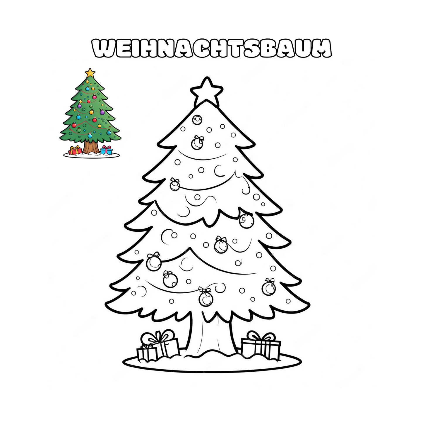 Malbuch für Kinder - Weihnachten: Entdecke Weihnachtsbäume, Rentiere, den Weihnachtsmann und mehr – Kreativer Ausmalspaß mit 40 süßen und einfachen Motiven für Kinder ab 4 Jahren!